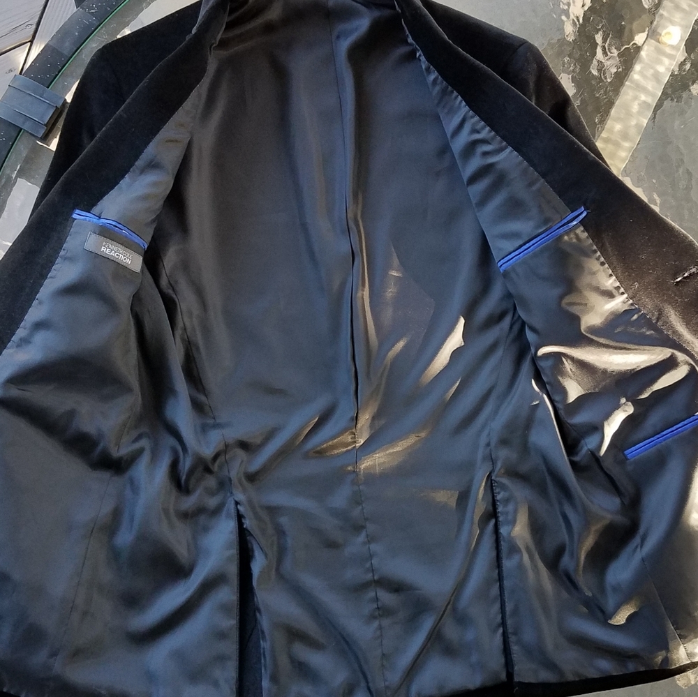KENNETH COLE REACTION Black Velvet Sport Coat S - Picture 3 of 6